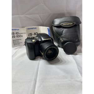 Olympus IS-10 Super DLX 28-110mm lens 35mm Film Camera 4xZoom Twin Flash +Case